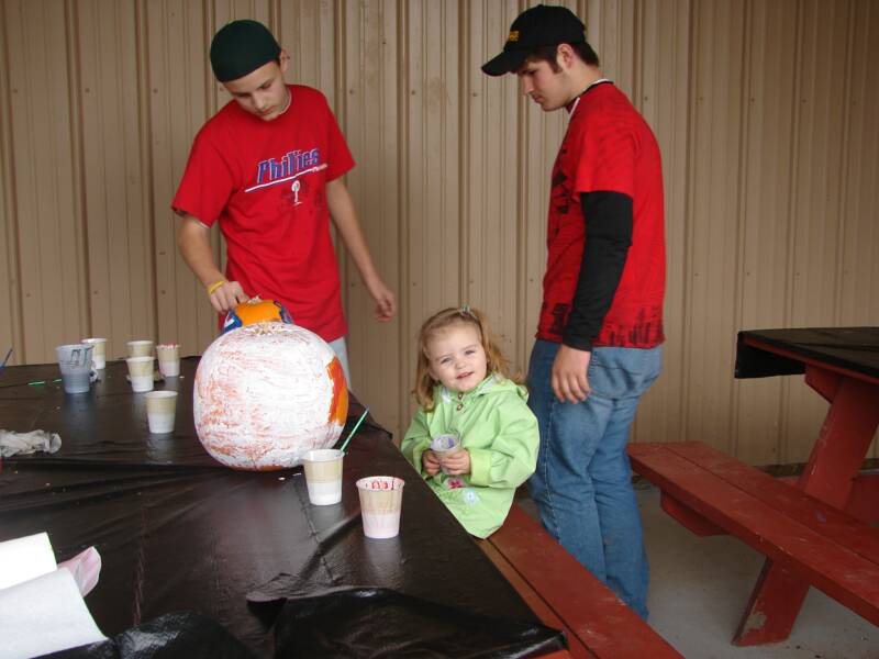 Kids of all ages love painting pumpkins